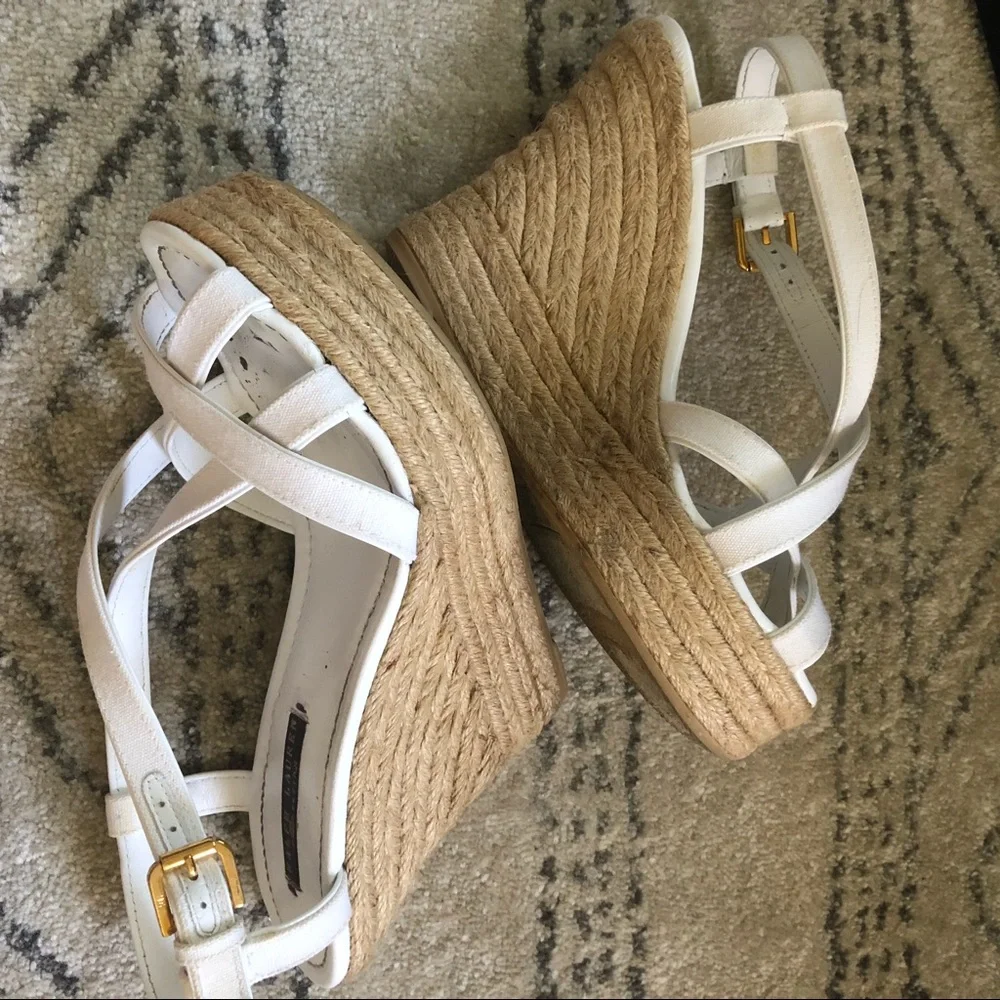 Ralph Lauren White Wedges
